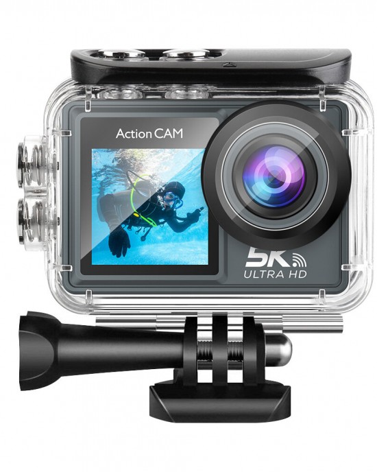 AT  M40R 5K 30FPS Action Camera 4K 60FPS Dual Screen 170 Wide Angle 30M Waterproof Sport Camera with Remote Control Bicycle Diving Cam