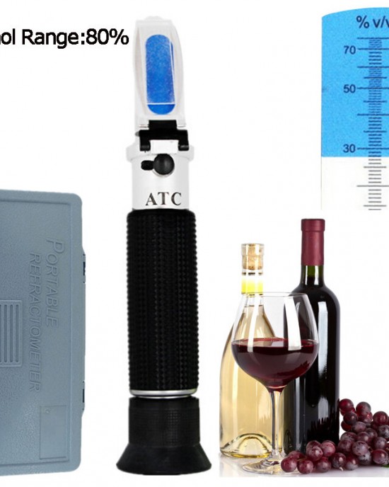 HandHeld Alcohol Refractometer Alcoholometer Alcohol Tester 0  80  Alcohol Sugar Refractometer ATC Wine Measure Tool 30 OFF