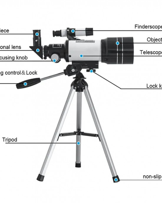 Eyebre F30070 Astronomical Telescope with Finder Scope High Definition High Magnification for Star Gazing and Moon Observation Beginners