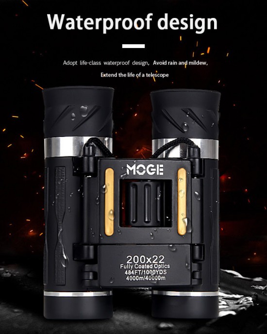 Moge 200X22 Upgraded Zoom HD Telescope Camping Hunting Outdoor Travel Pocket Mini Powerful Binoculars