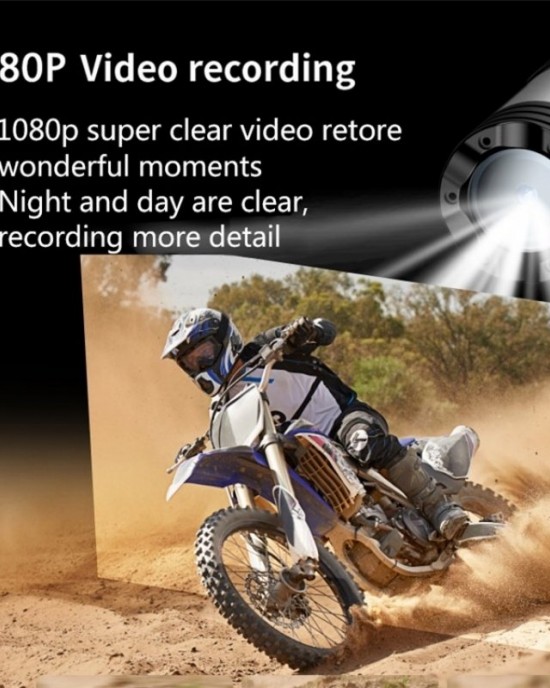 H68A HD 1080P WiFi Flashlight Waterproof Sports DV Camera Bike Motorcycle Helmet Camera  Silver