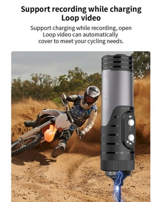 H68A HD 1080P WiFi Flashlight Waterproof Sports DV Camera Bike Motorcycle Helmet Camera  Silver