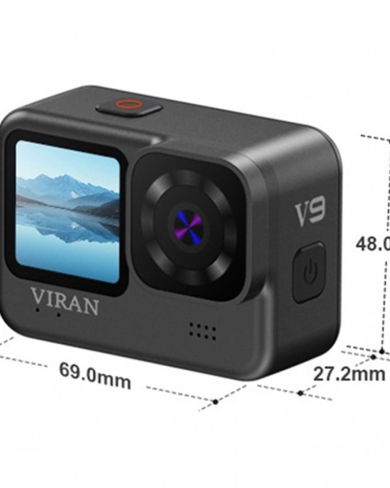 VIRAN V9 4K Dual Color Screen Diving Anti  Shake Action Camera Outdoor Cycling Travel Recorder  Square