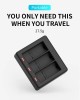 TELESIN GP  BCG  902 Battery 3 Slots Charger For GoPro HERO12 Black   HERO11 Black   HERO10 Black   HERO9 Black